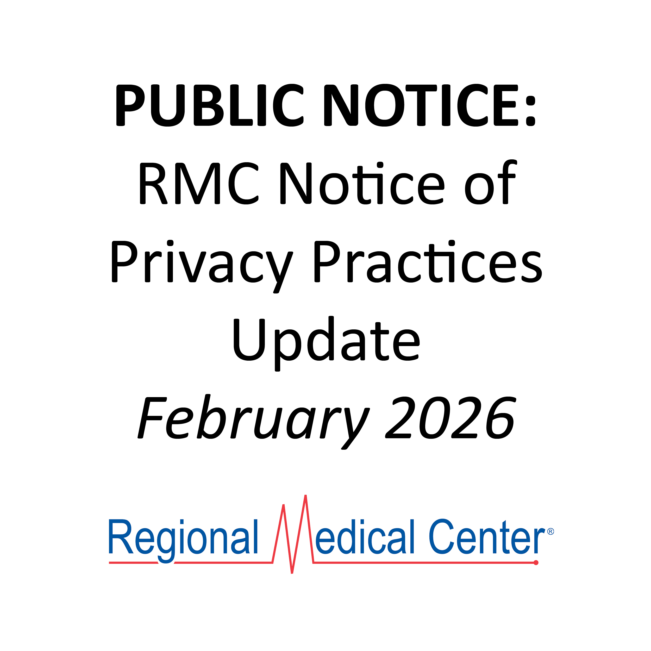 RMC Notice of Privacy Practices Update