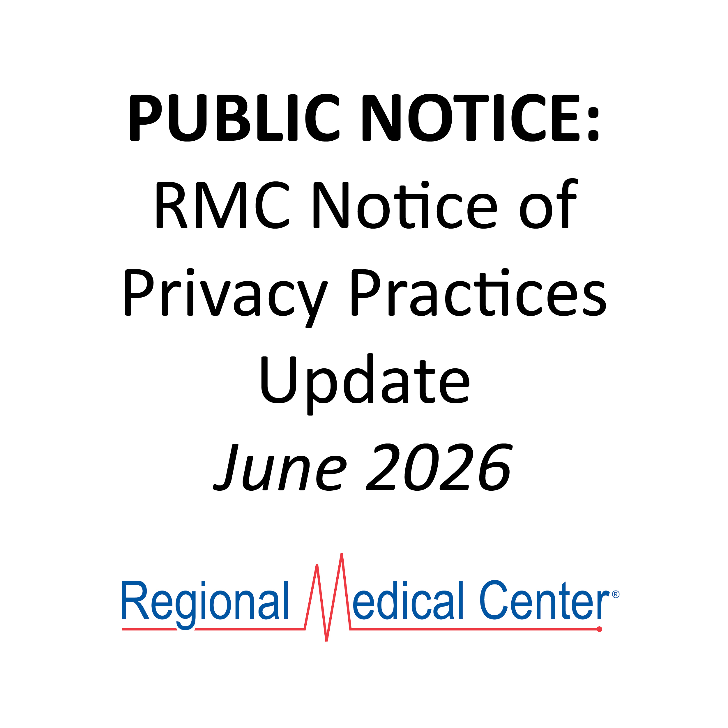 RMC Notice of Privacy Practices Update